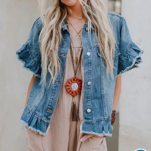 Ruffle denim jacket M/L